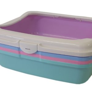 PAWSOME cat litter tray with click on rim - assorted colours