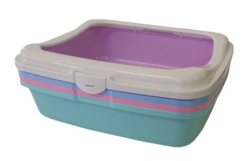 PAWSOME cat litter tray with click on rim - assorted colours