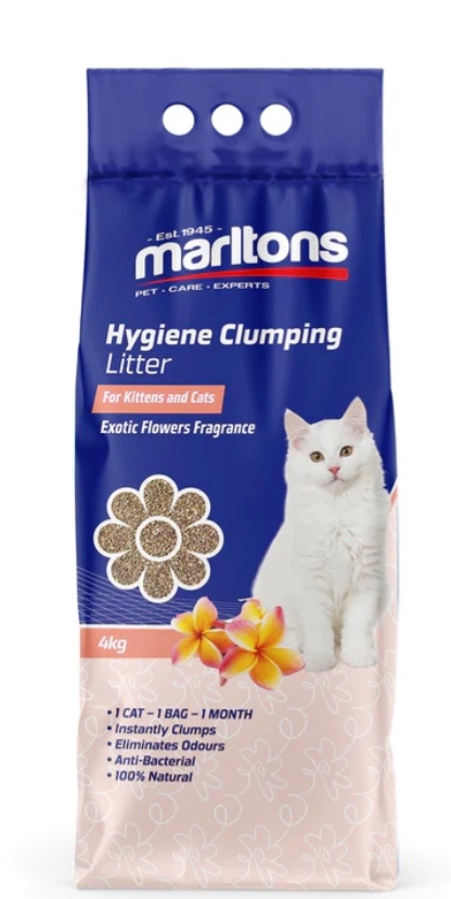 MARLTONS Hygiene clumping cat litter 4kg - Exotic Flower fragrance