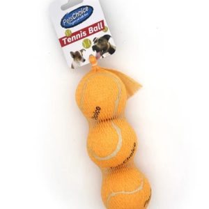 PETS CHOICE 3 pack tennis balls 63mm/6.3cm - assorted colours