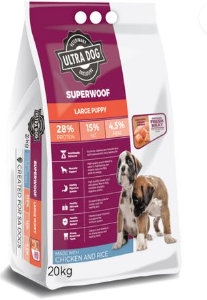 ULTRA DOG Superwoof large breed puppy 20kg with chicken and rice