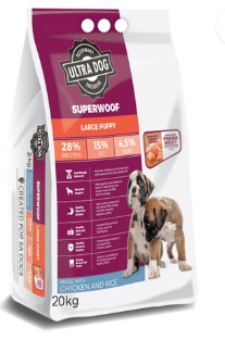 ULTRA DOG Superwoof large breed puppy 20kg with chicken and rice