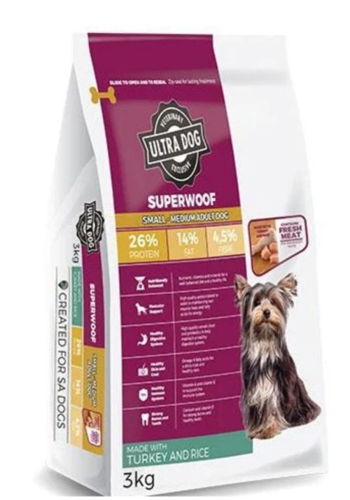 ULTRA DOG SUPERWOOF - small adult with turkey 3kg